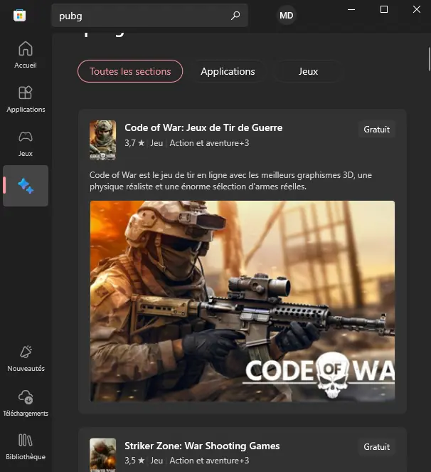 صفحة تطبيق داخل متجر Microsoft Store