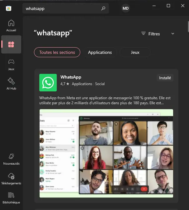 تنزيل تطبيق من متجر Microsoft Store