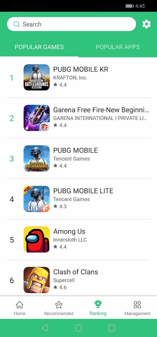 صفحة تطبيق داخل APKPure